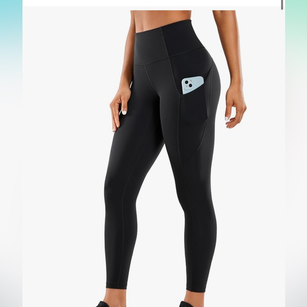 NWT - CRZ YOGA Black High-Waisted Leggings with Pocket
